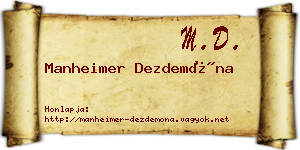 Manheimer Dezdemóna névjegykártya